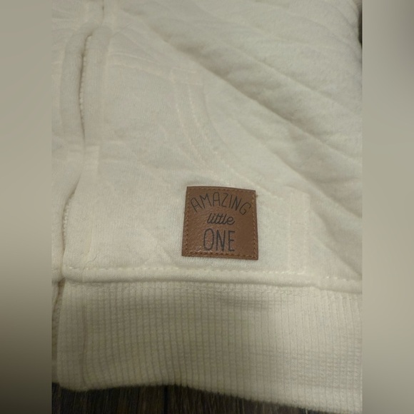 Carters Baby Fleece Lined Quilted Bear Ear Hooded Jacket Size 3-6 Months Ivory - Picture 2 of 6